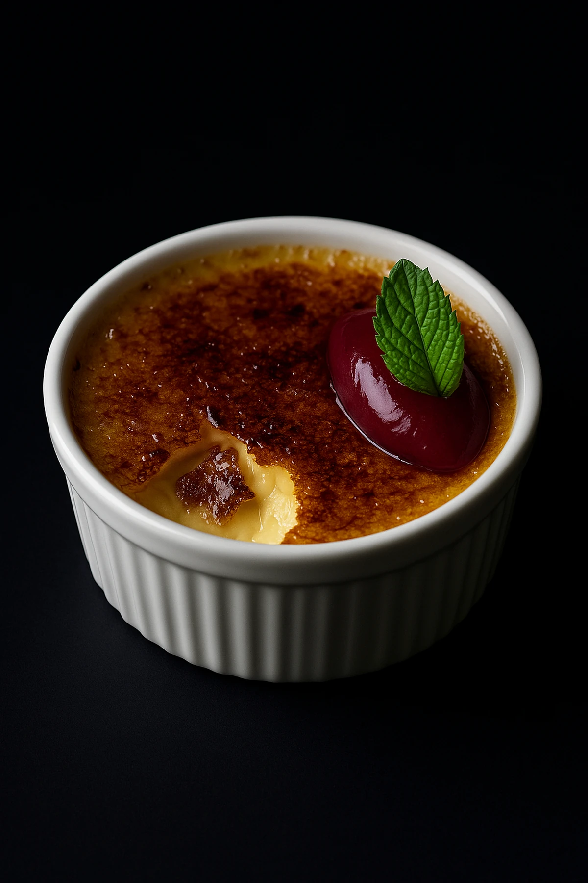 Crème brûlée od vanile & tonke + malina gel 🍮✨