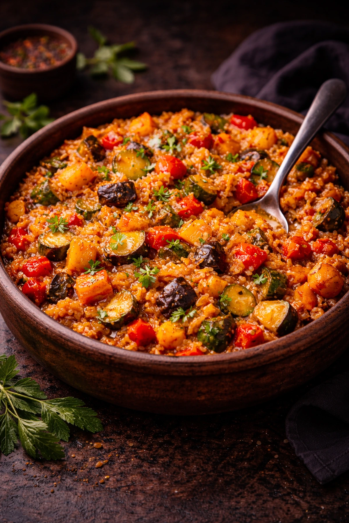 Posni đuveč sa pečenim povrćem i pirinčem 🥘🌿