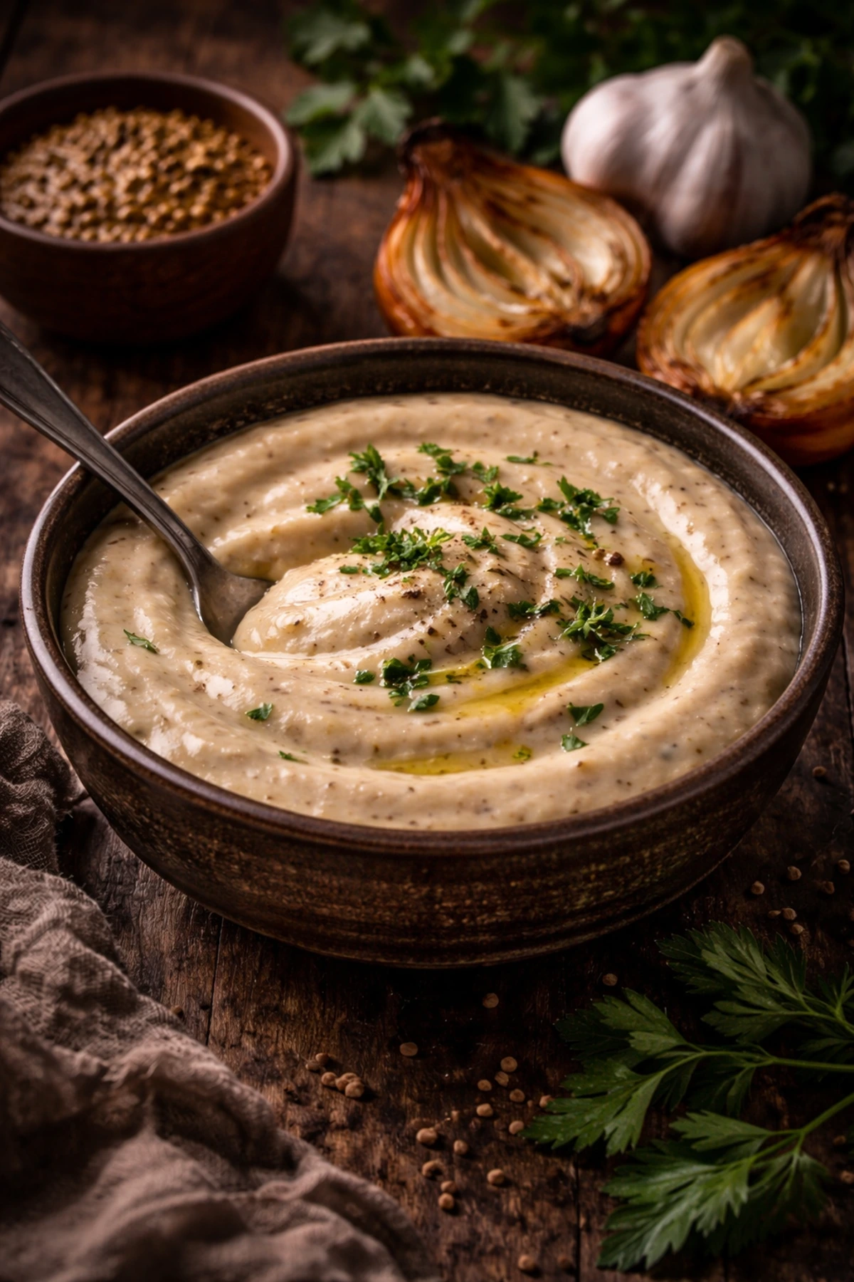 Krem sos od pečenog luka i senfa 🧅🥣