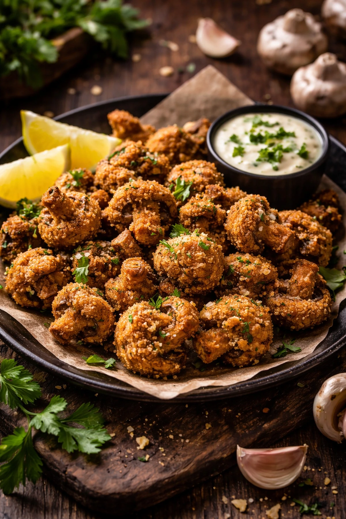 Pohovani šampinjoni sa belim lukom i peršunom 🍄🔥