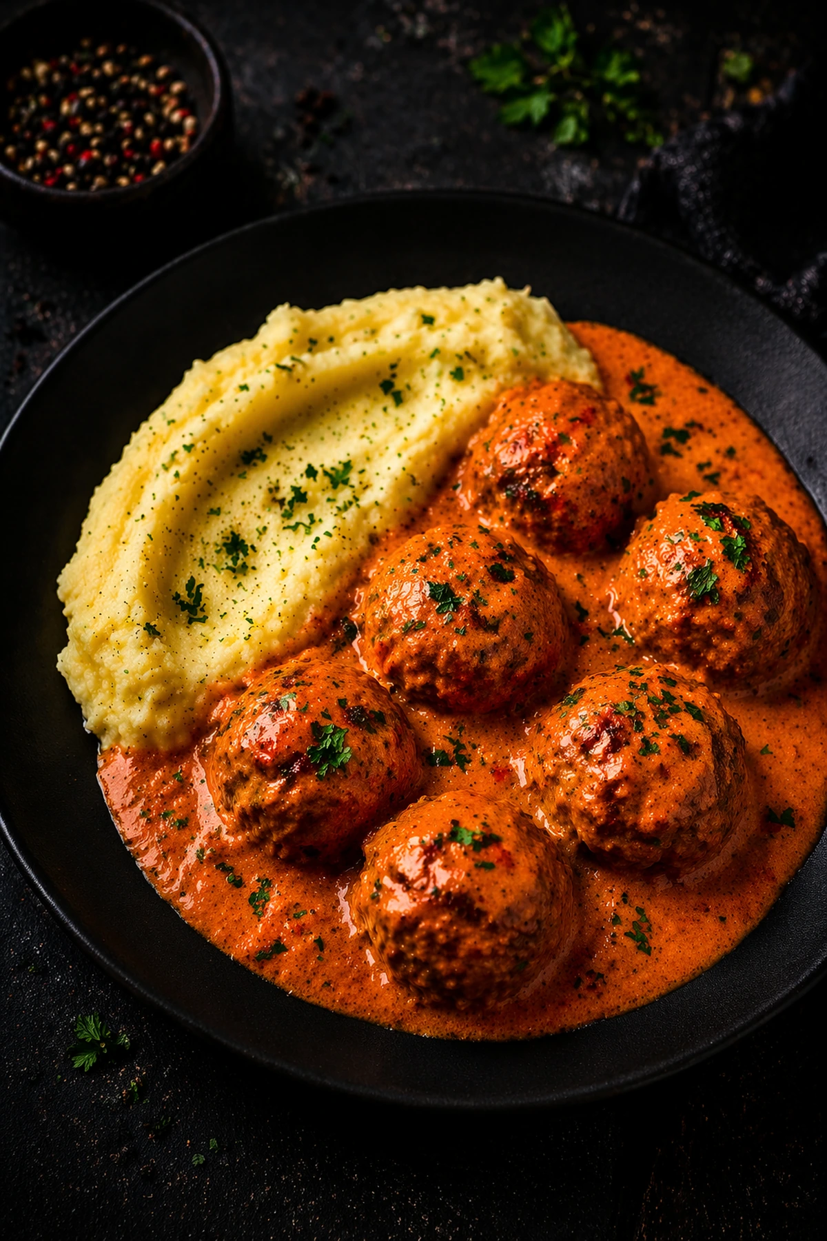 Zapečene ćufte u kremastom sosu od pečene paprike i krompir pireom 🍗🥔