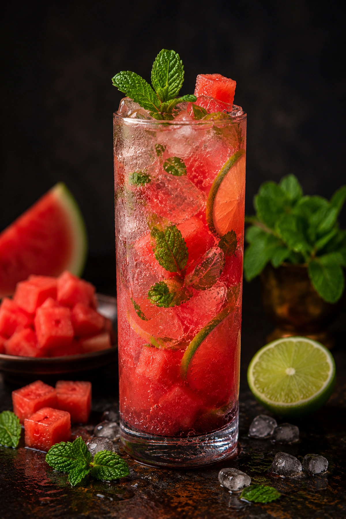 Bezalkoholni koktel od lubenice limete i mente 🍉🌿