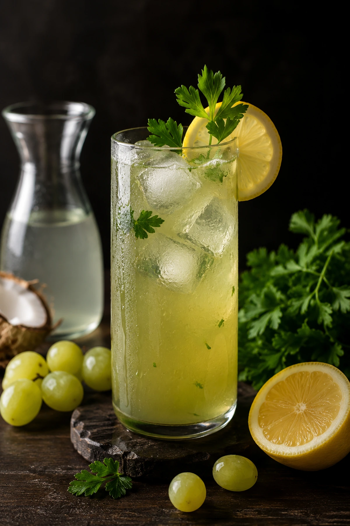 Detox napitak od belog grožđa peršuna limuna i kokosove vode 🍇🌿