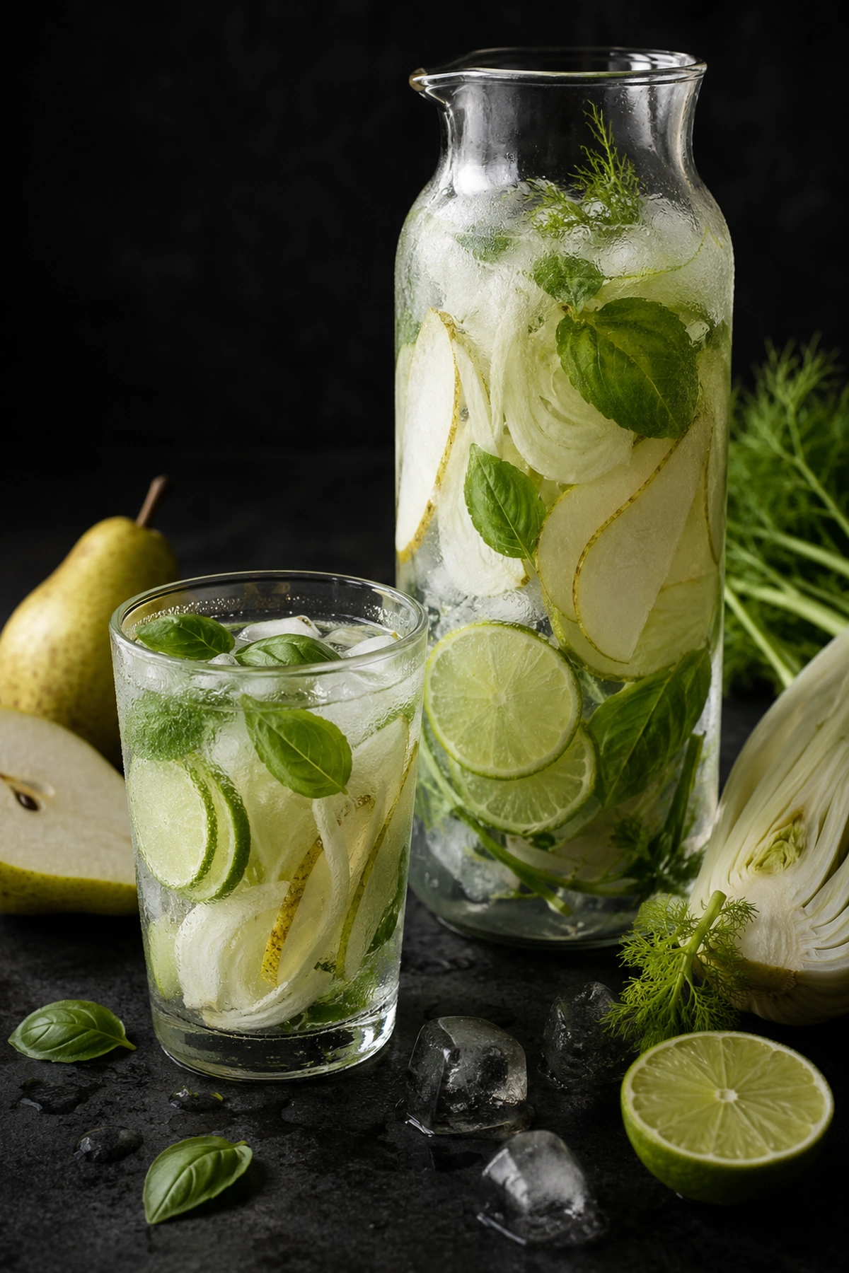 Detox voda sa kruškom komoračem i limetom 🍐🌿