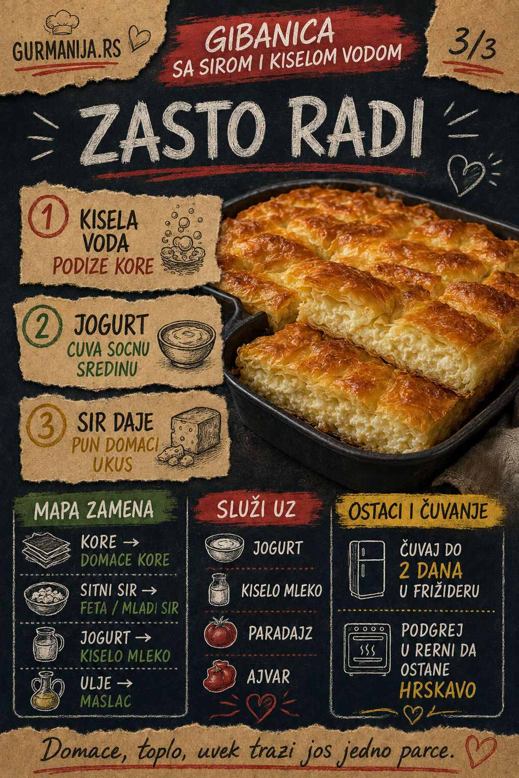 Gibanica sa sirom i kiselom vodom 🧀🥧 - Vizuelni vodič 3/3
