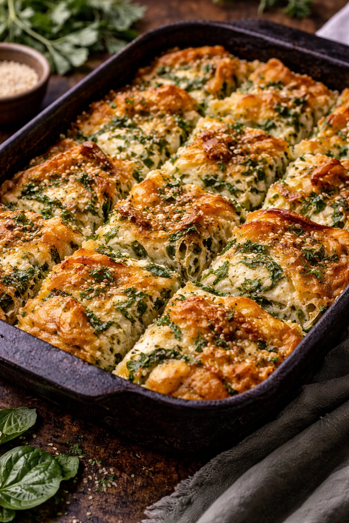 Gužvana pita sa spanaćem sirom i kiselom pavlakom 🥬🧀