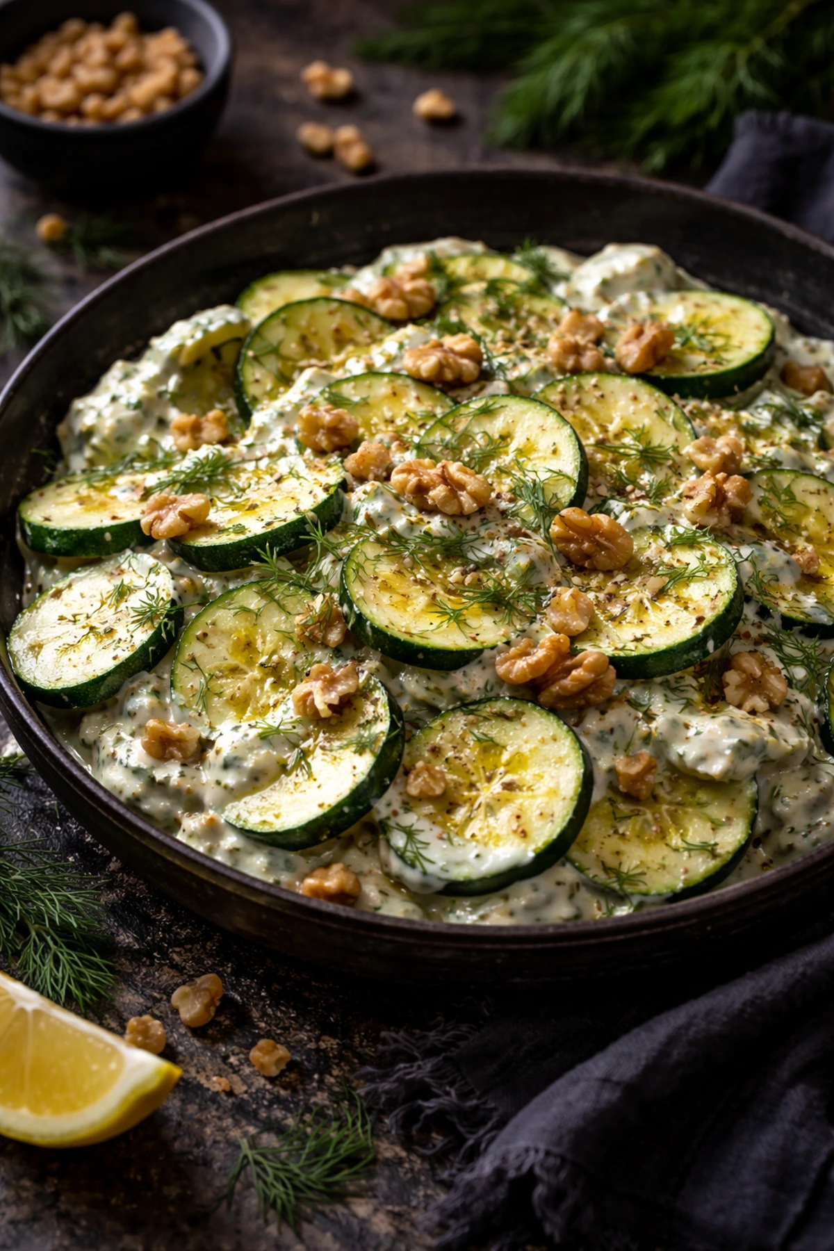 Hladna salata od tikvica sa jogurtom i orasima 🥒🌰