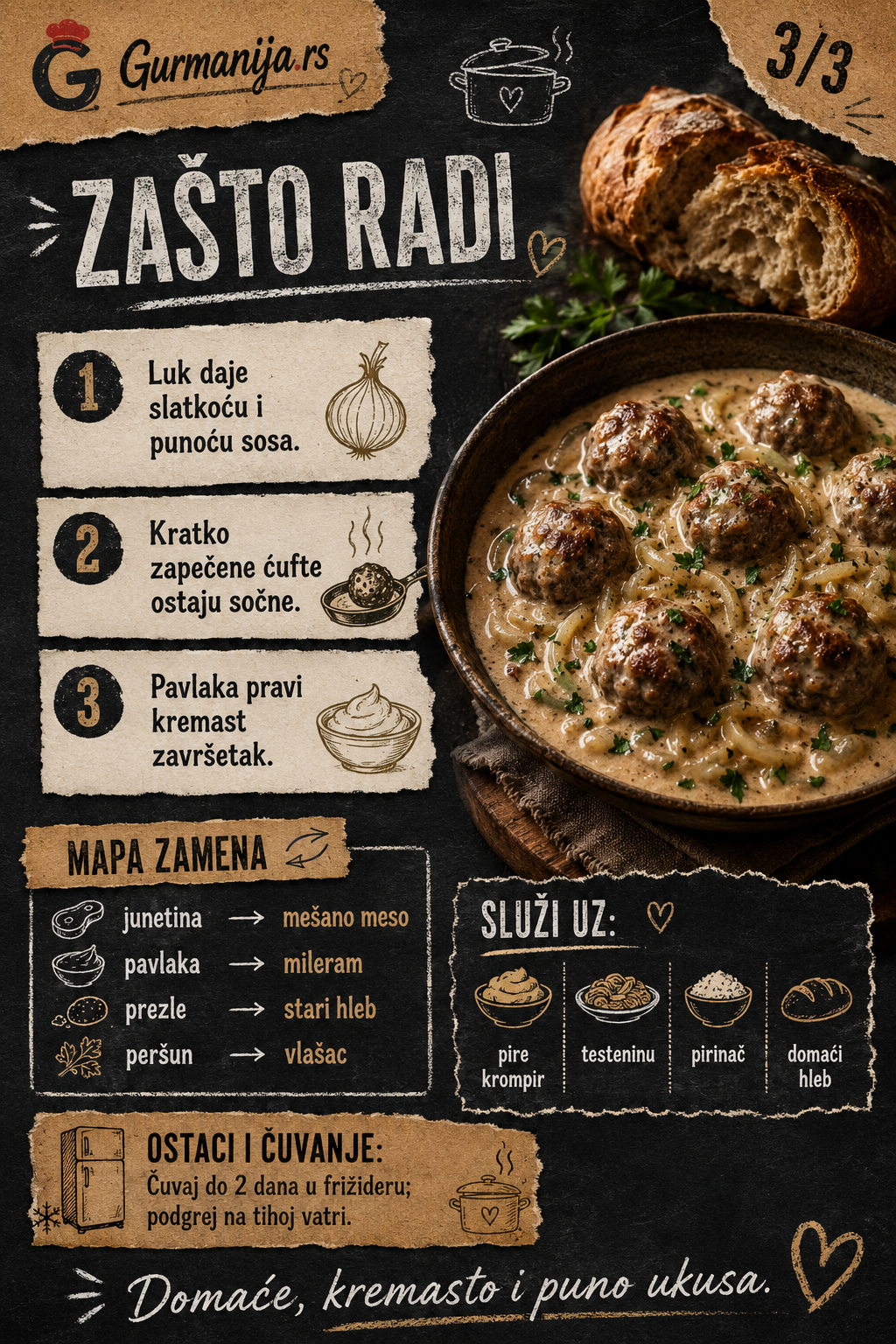 Juneće ćufte u sosu od luka i pavlake 🧆🧅 - Vizuelni vodič 3/3