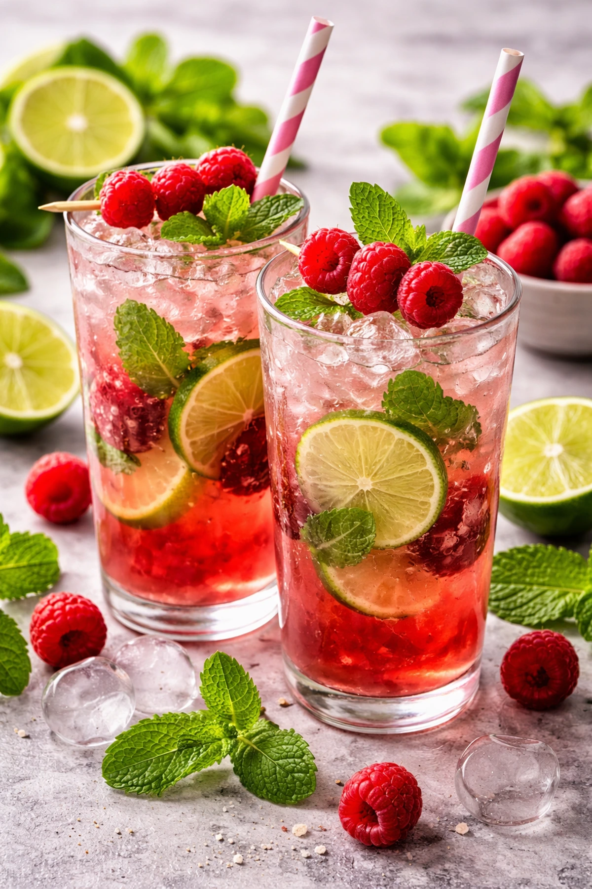 Koktel od maline limete i nane 🍹🌿