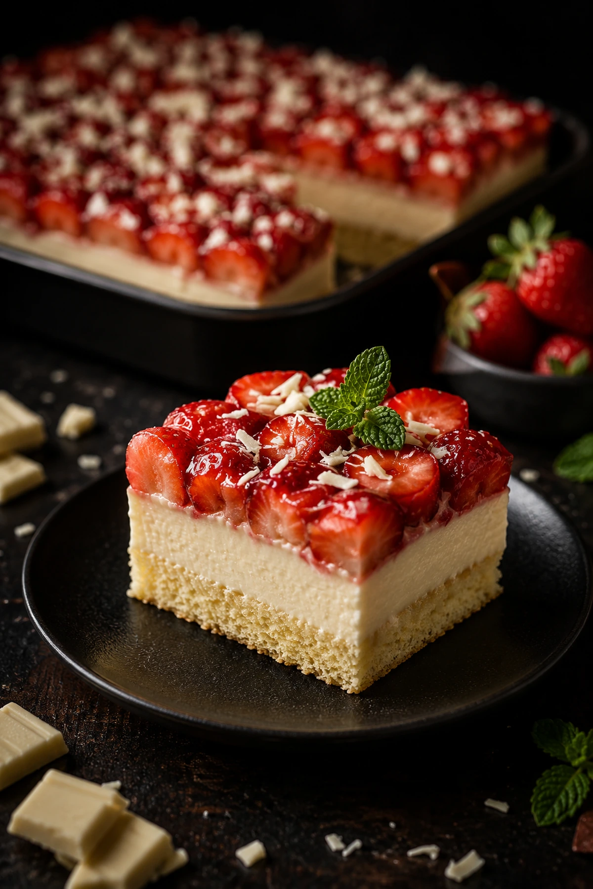Krem kolač sa jagodama i belom čokoladom 🍓🍰