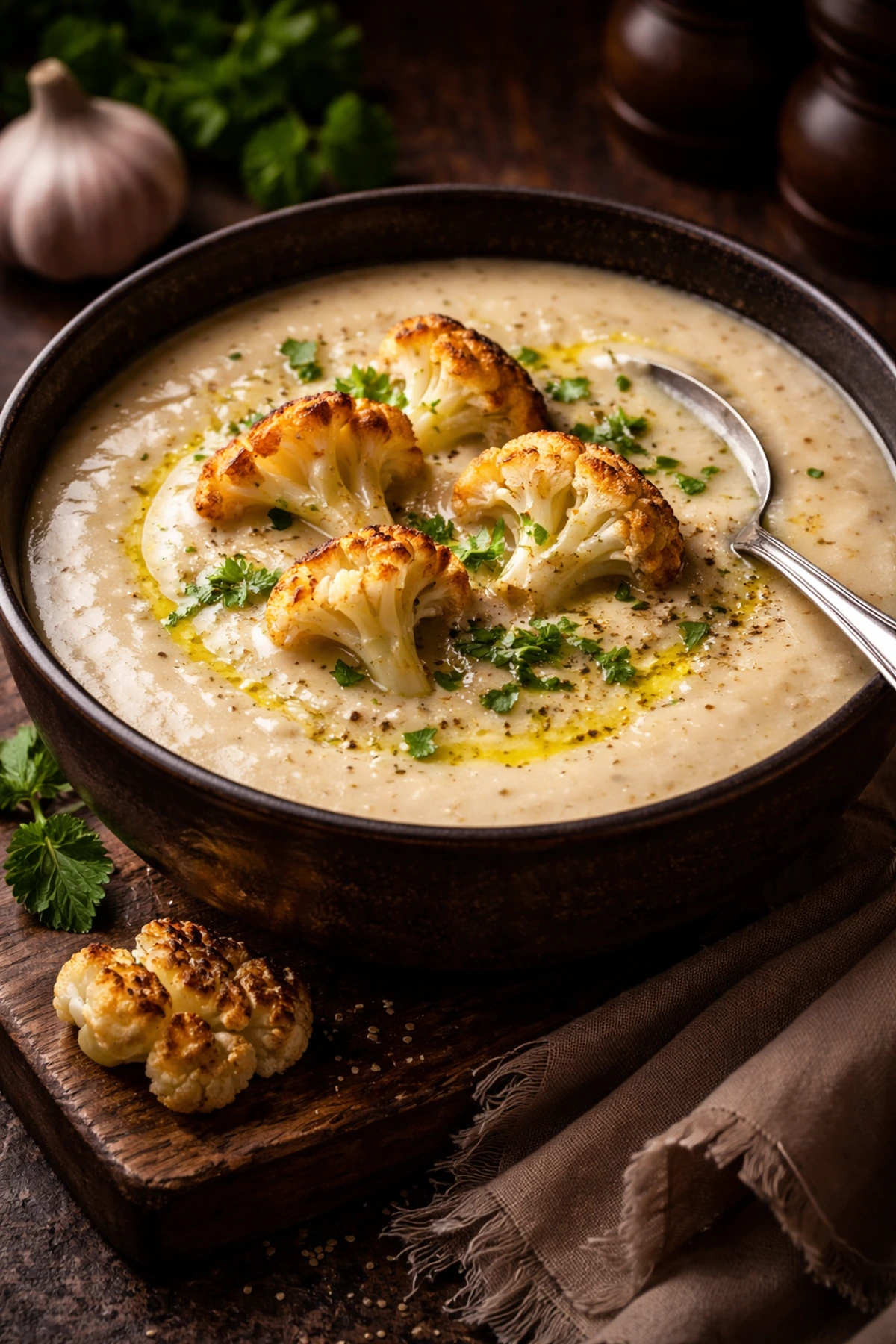 Krem čorba od pečenog karfiola i belog luka 🥣🧄