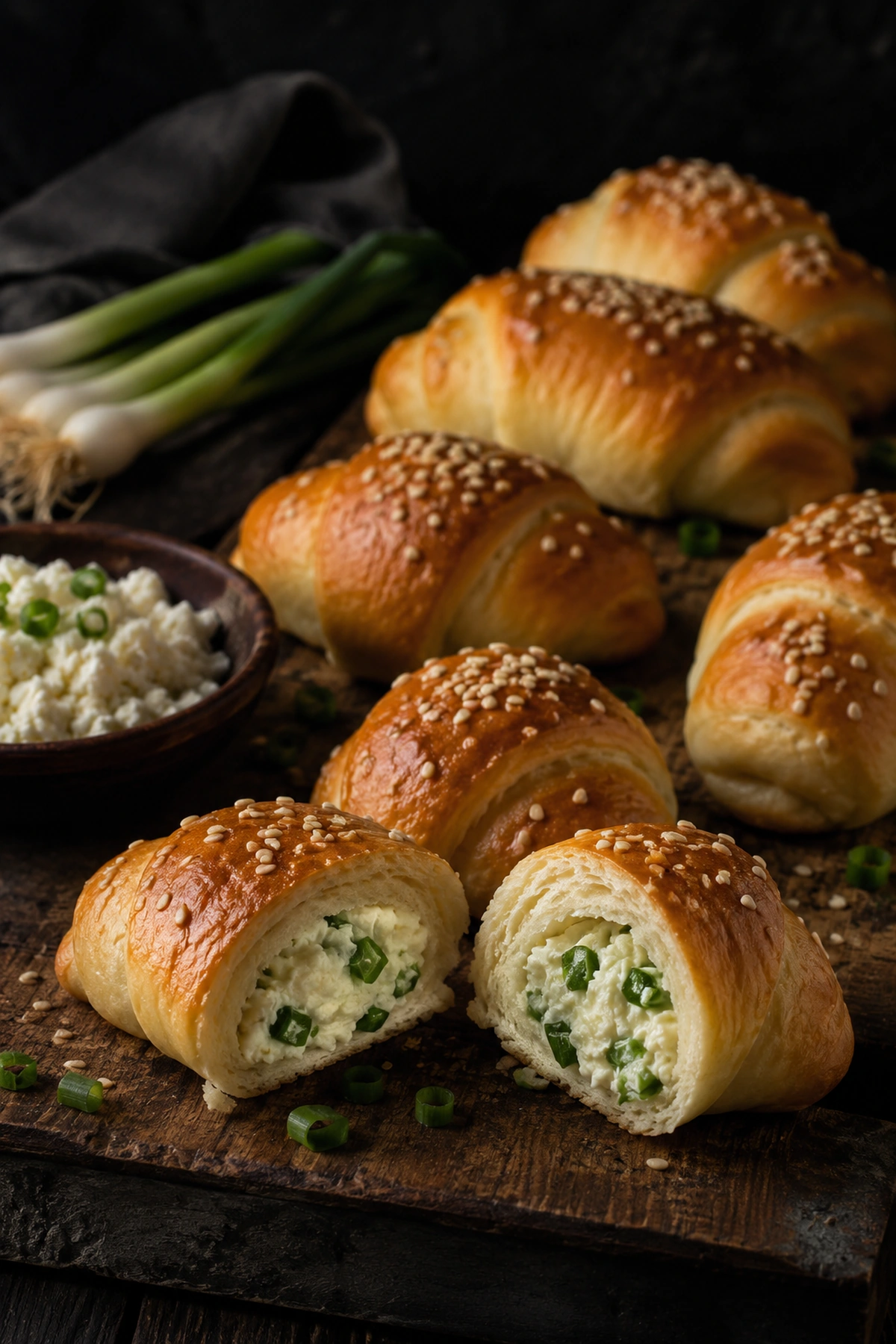 Mekane kiflice sa sirom i mladim lukom 🥐🧀