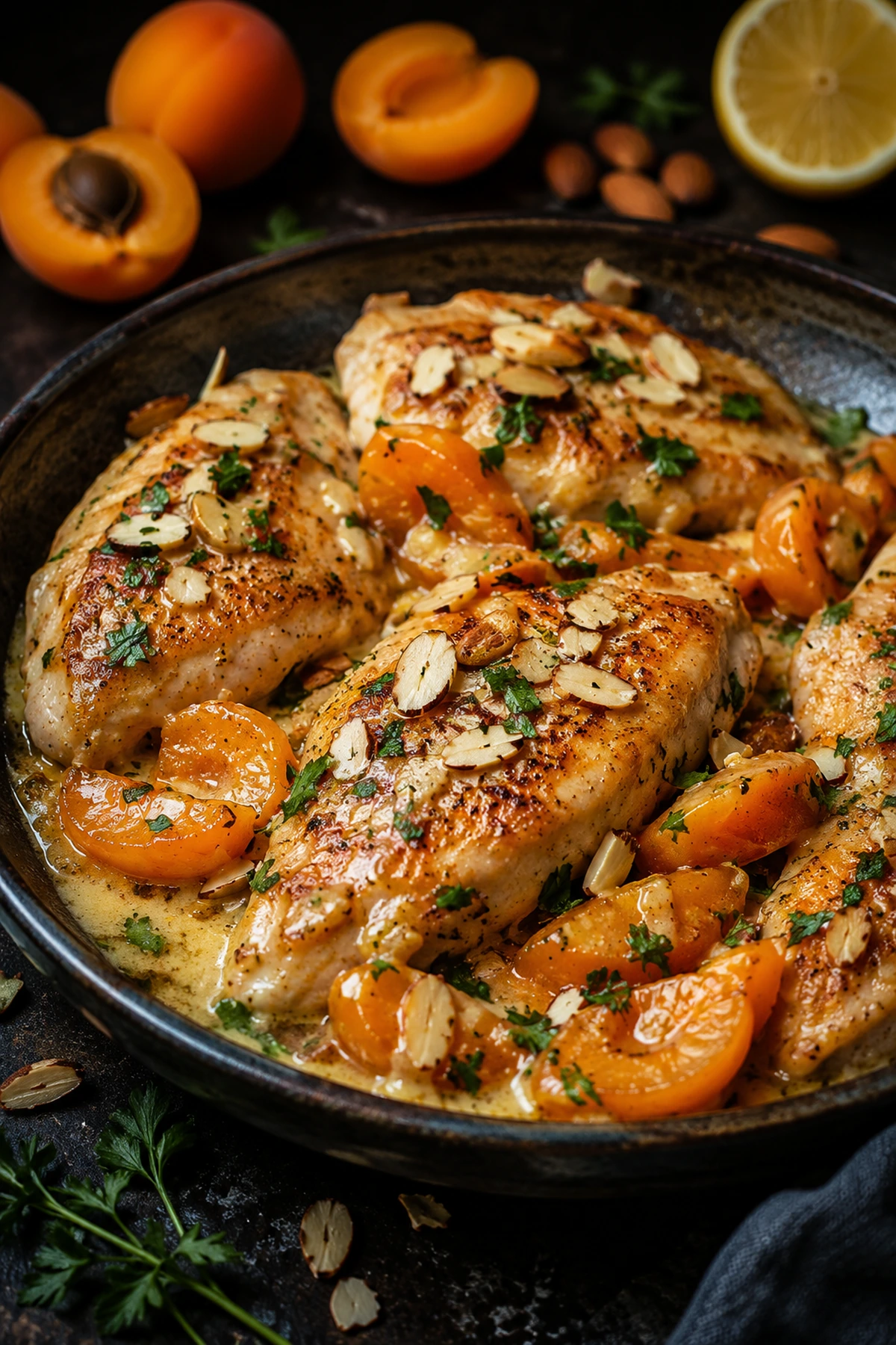 Pileći file sa kajsijama bademima i limun sosom 🍗🍑