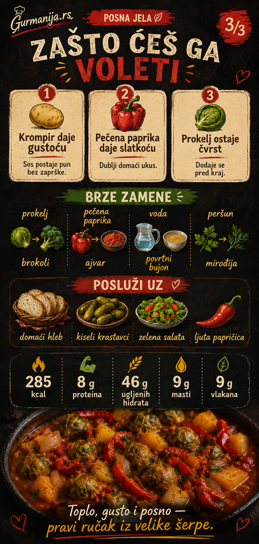 Posni paprikaš od prokelja krompira i pečene paprike 🥔🌿 - Vizuelni vodič 3/3