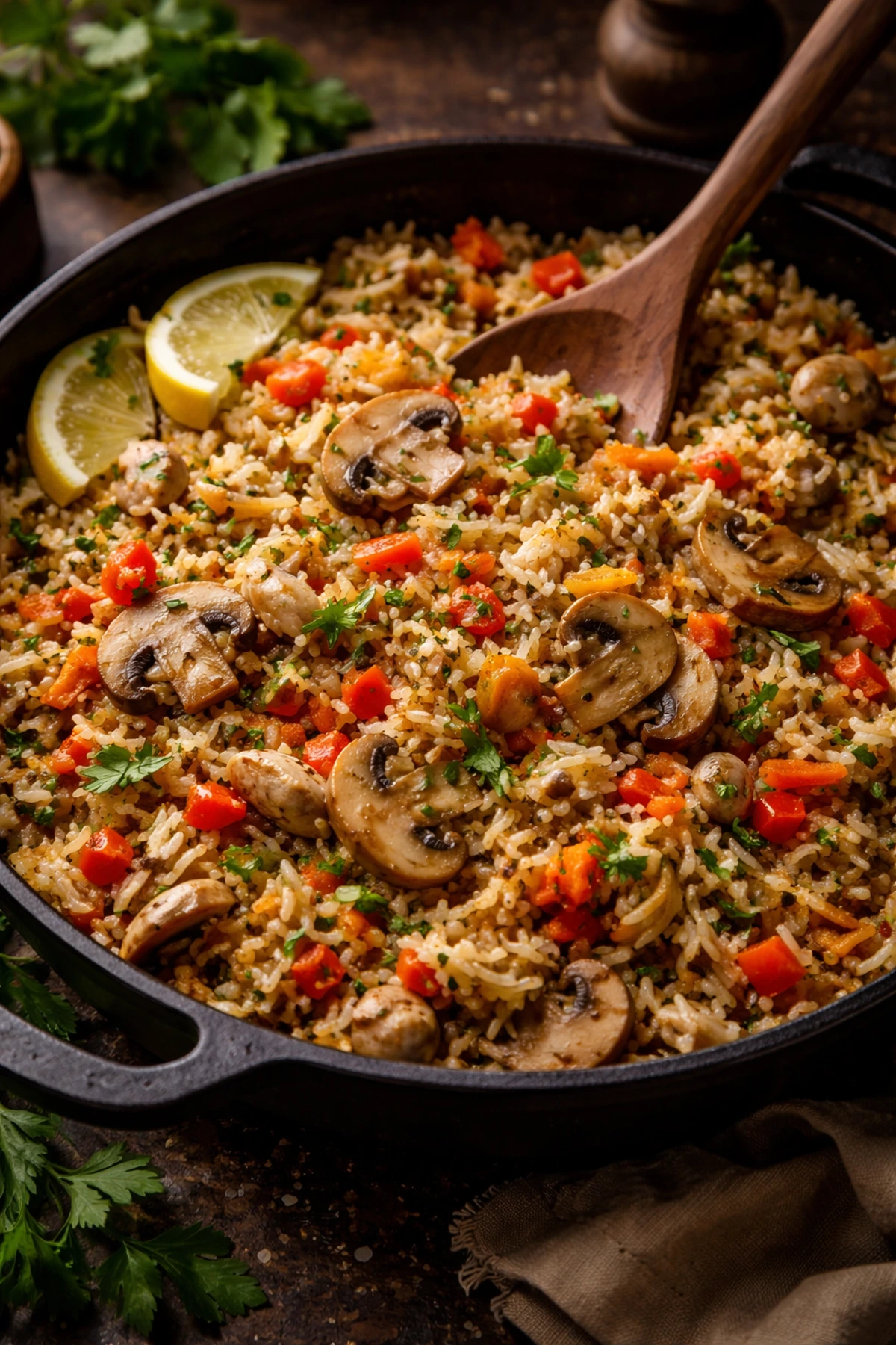 Posni pilav sa pečurkama i povrćem 🍚🍄