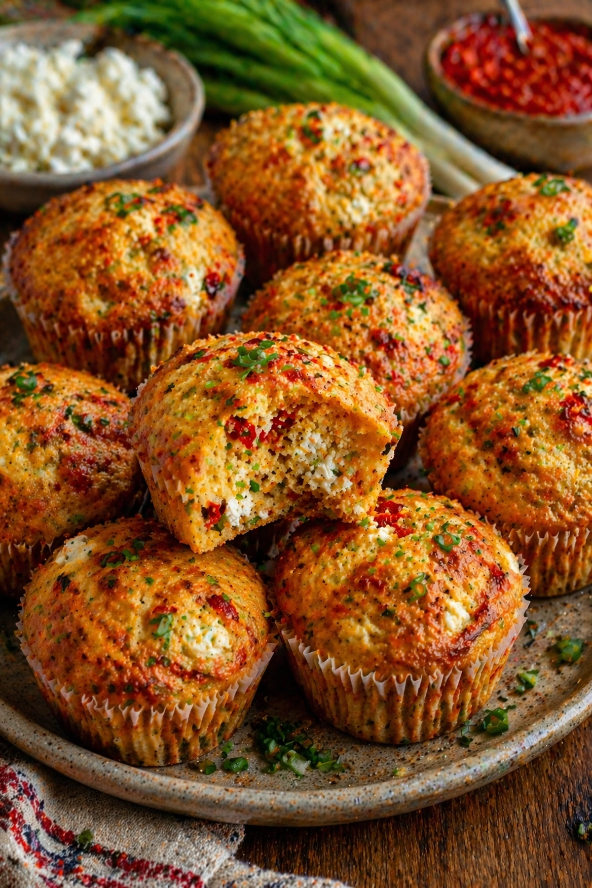 Proja mafini sa sirom ajvarom i mladim lukom 🧁🧀