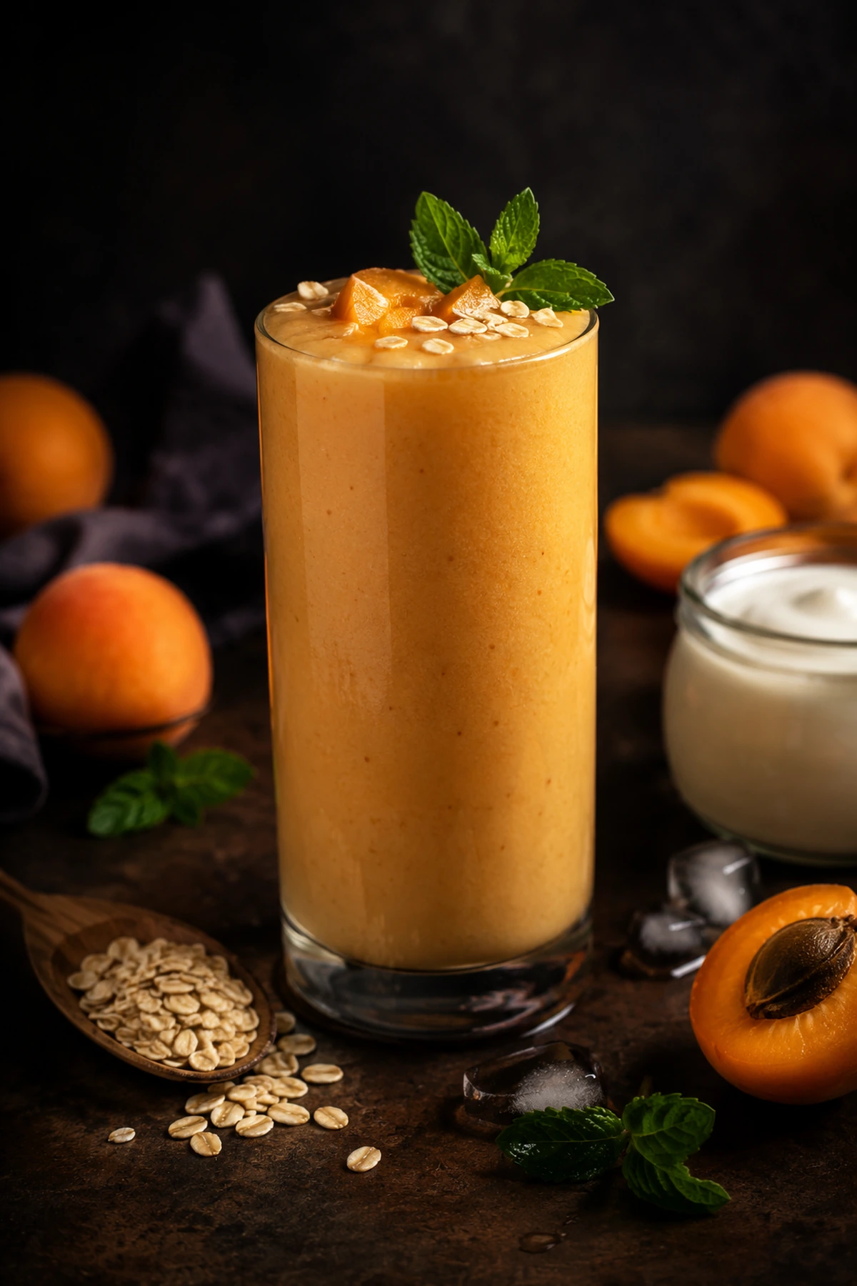 Smuti bomba sa kajsijom ovsom i grčkim jogurtom 🍑🥤