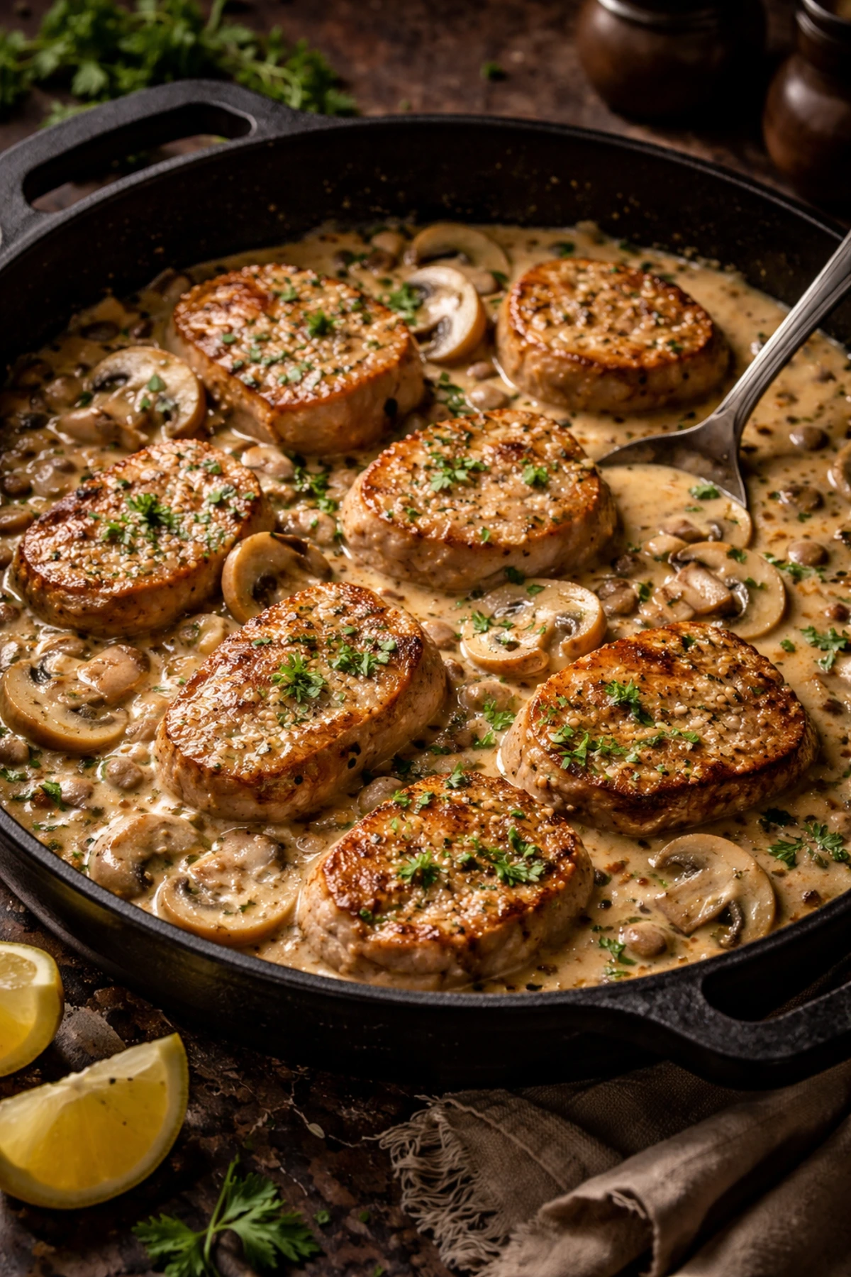 Svinjski medaljoni u krem sosu sa senfom i pečurkama 🥩🍄