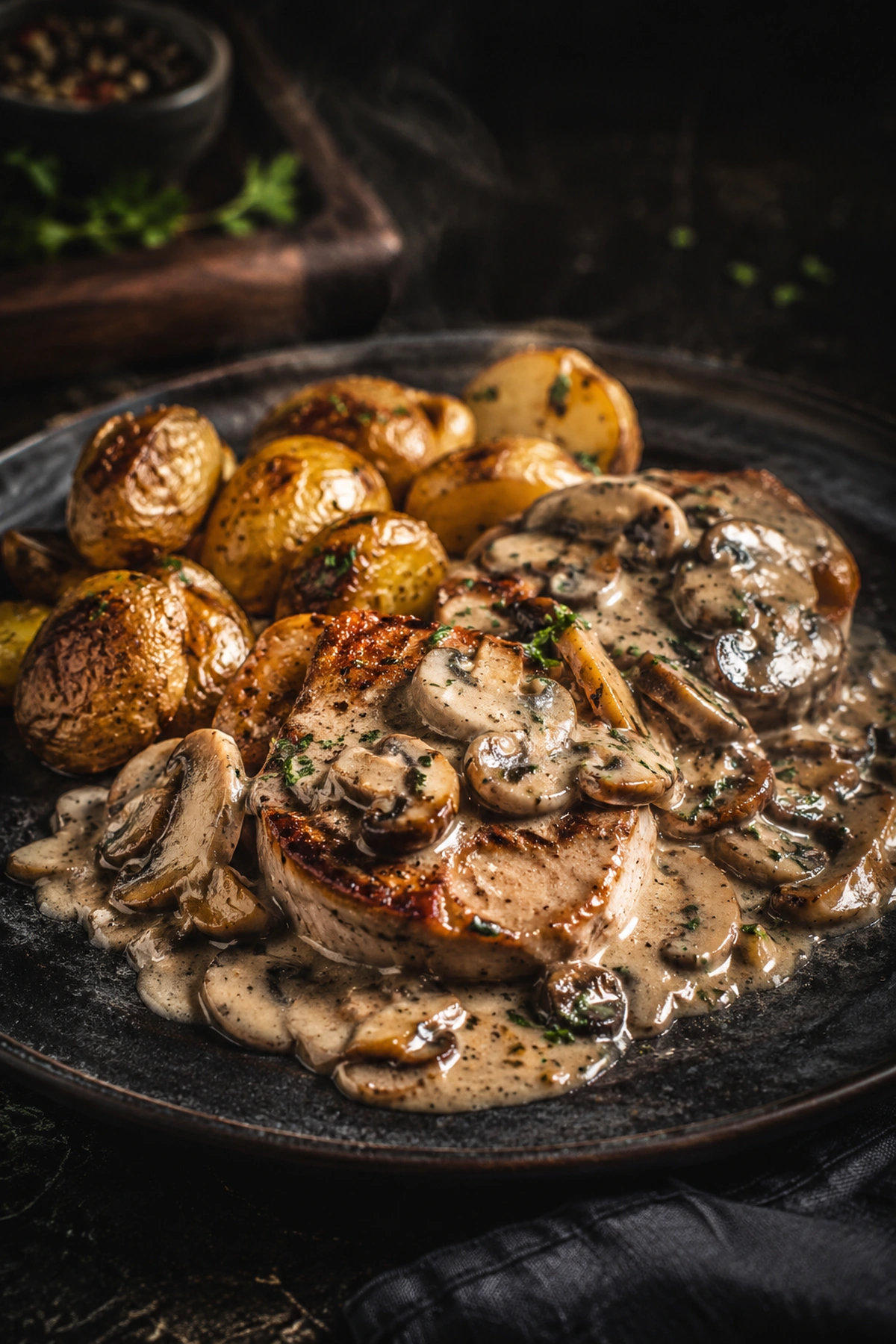Ćureći medaljoni sa mladim krompirom i sosom od pečuraka 🦃🥔