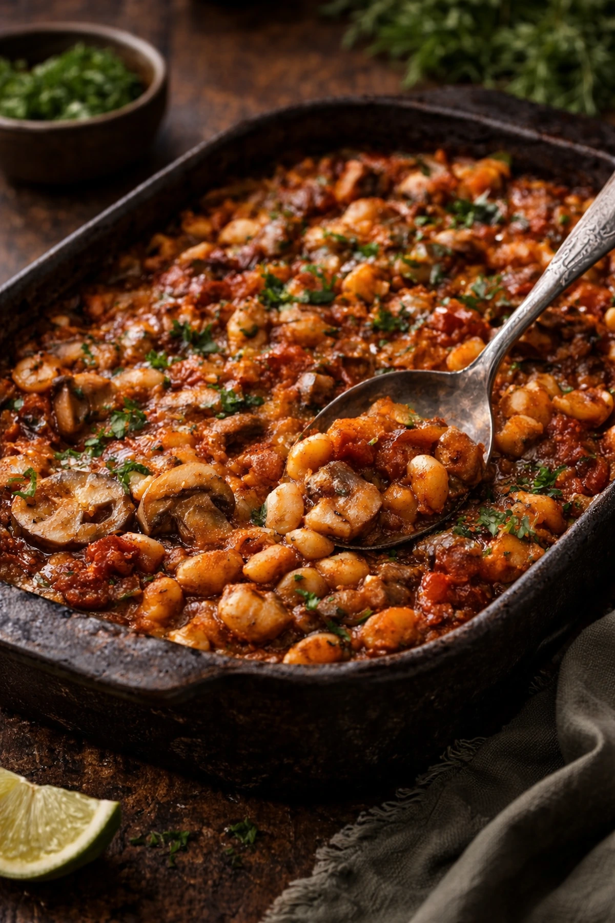 Zapečeni pasulj sa pečurkama i suvom paprikom 🫘🍄